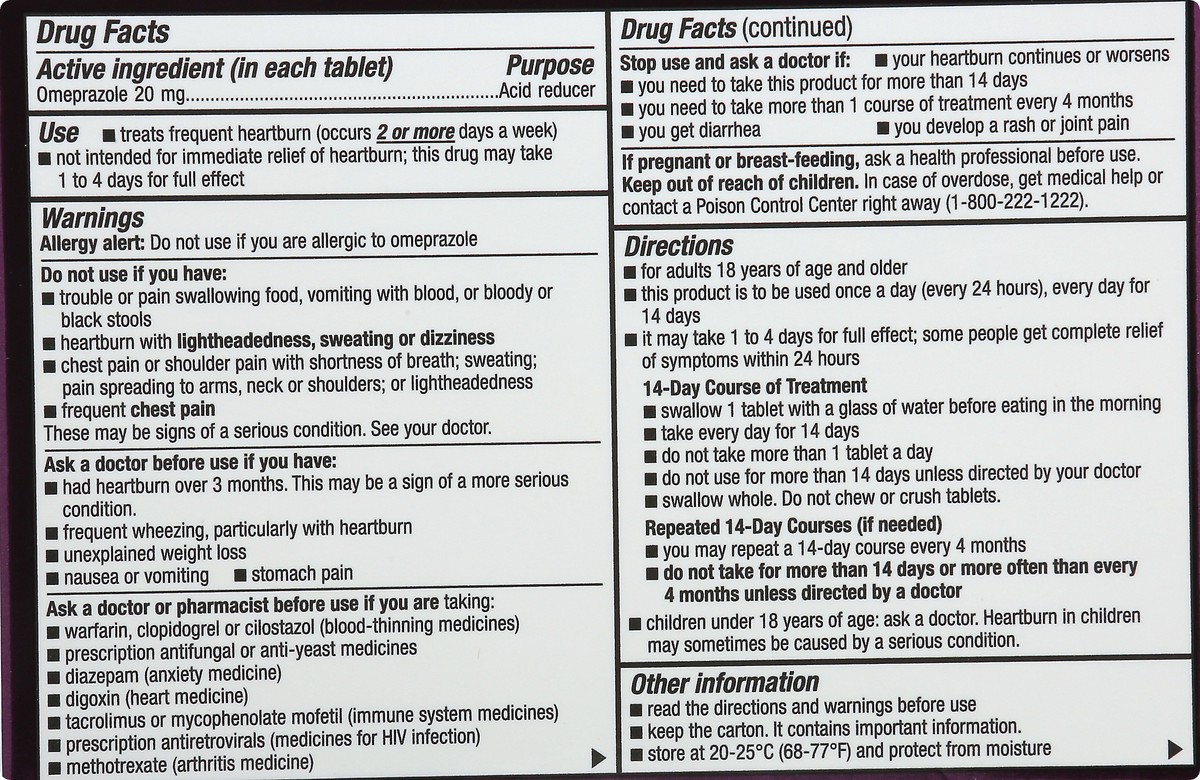 slide 10 of 11, CVS Health Omeprazole Delayed Release Tablets 20 Mg, 3 Bottles, 42 Ct, 42 ct
