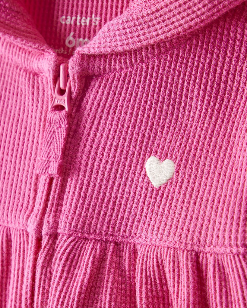 slide 2 of 2, Carter's Carters Baby Girl Heart Long-Sleeve Jumpsuit - Pink Pink 9M, 1 ct