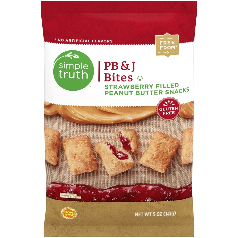 slide 1 of 1, Simple Truth Gluten Free Strawberry Filled Pb & J Bites, 5 oz