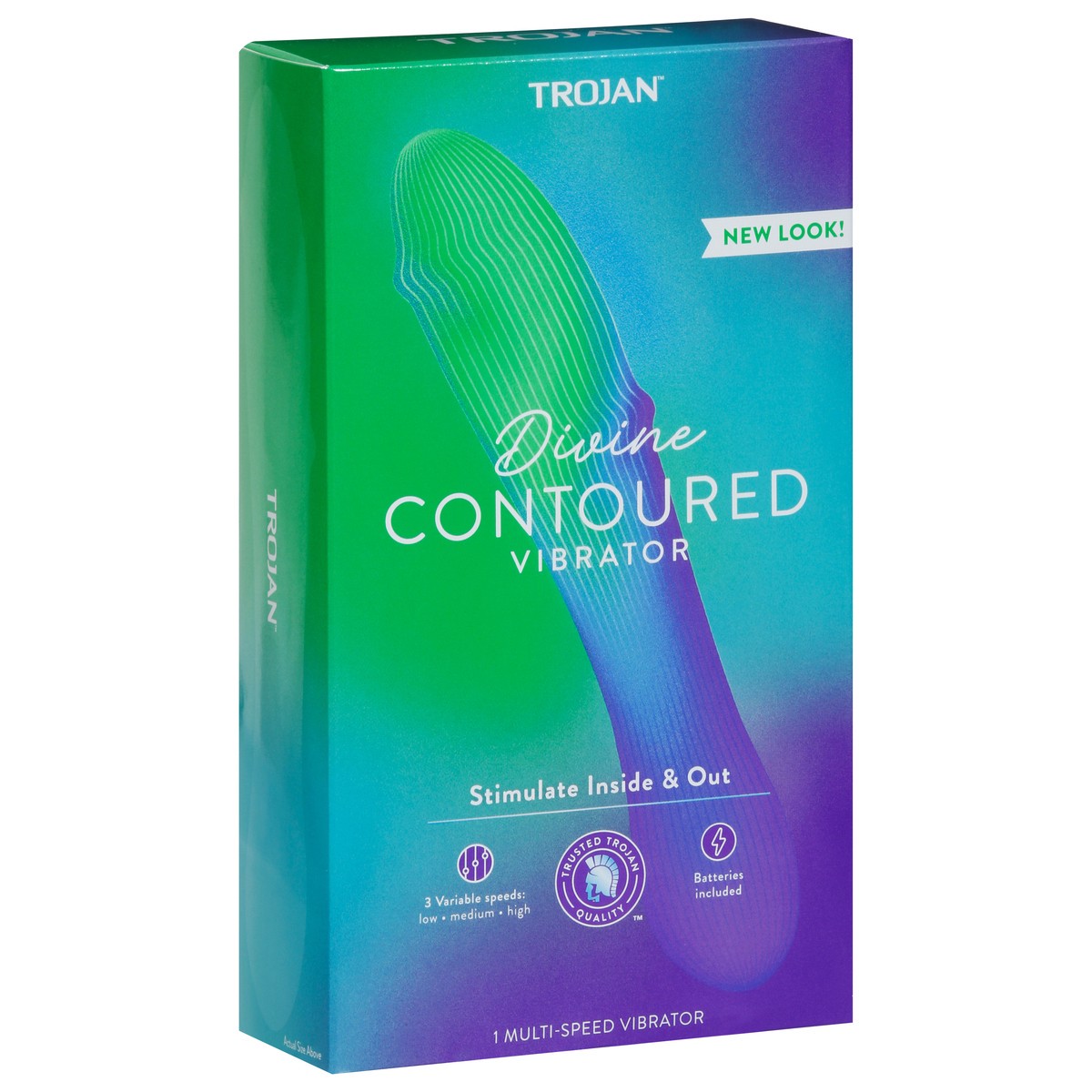 slide 1 of 4, Trojan Divine Contoured Multi-Speed Vibrator 1 ea, 1 ct