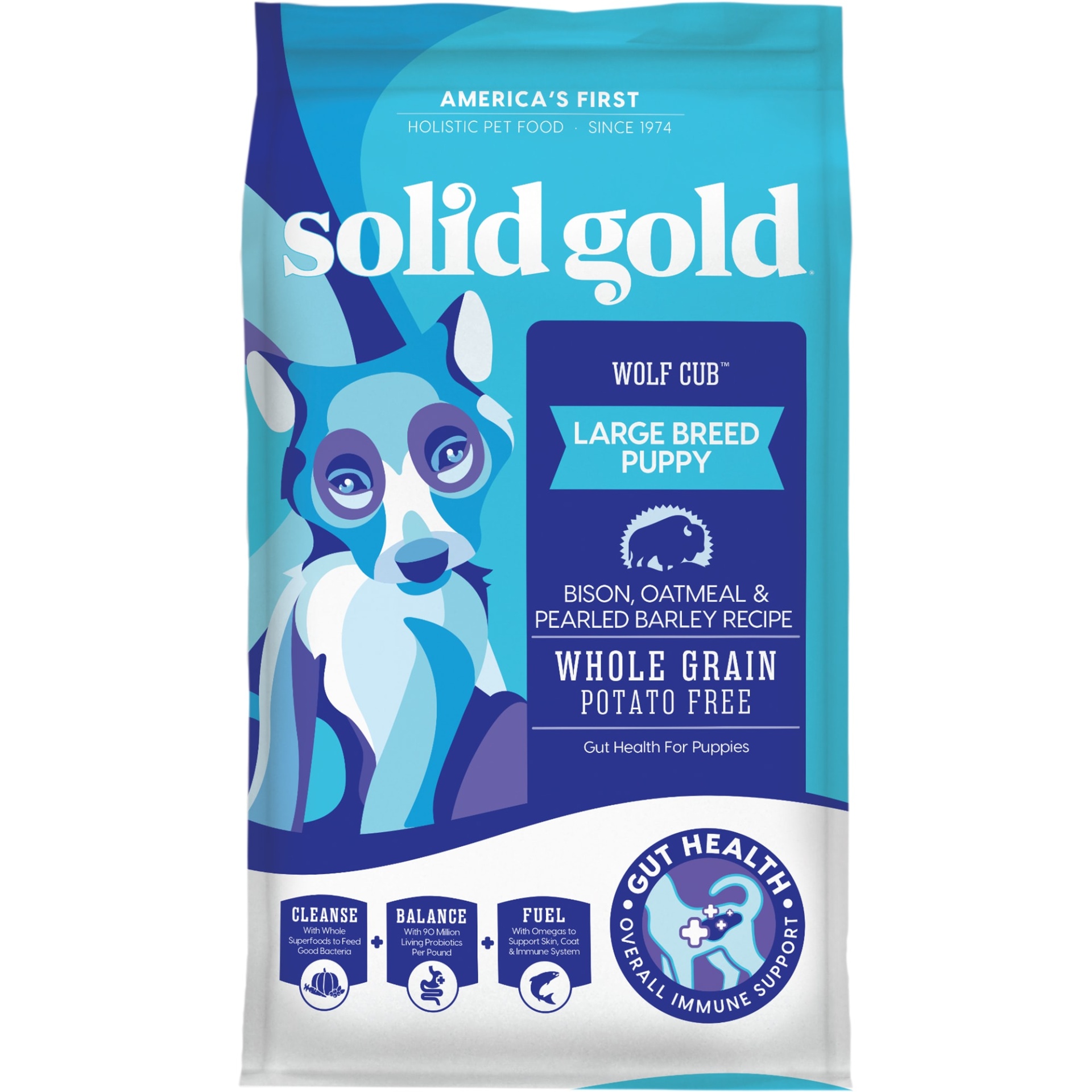 slide 1 of 1, Solid Gold Wolf Cub Bison & Oatmeal Puppy Food, 24 lb