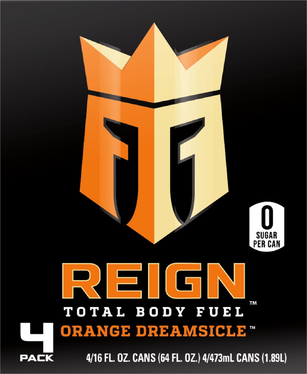 slide 2 of 2, Reign Total Body Fuel Orange Dreamsicle Energy Drink - 4 ct, 4 ct