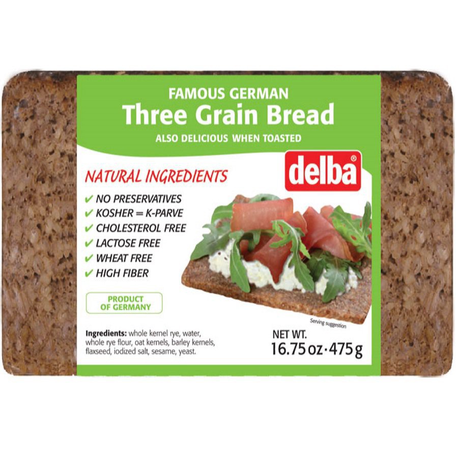 slide 1 of 1, Delba Feldkamp Three-Grain Bread, 16.75 oz