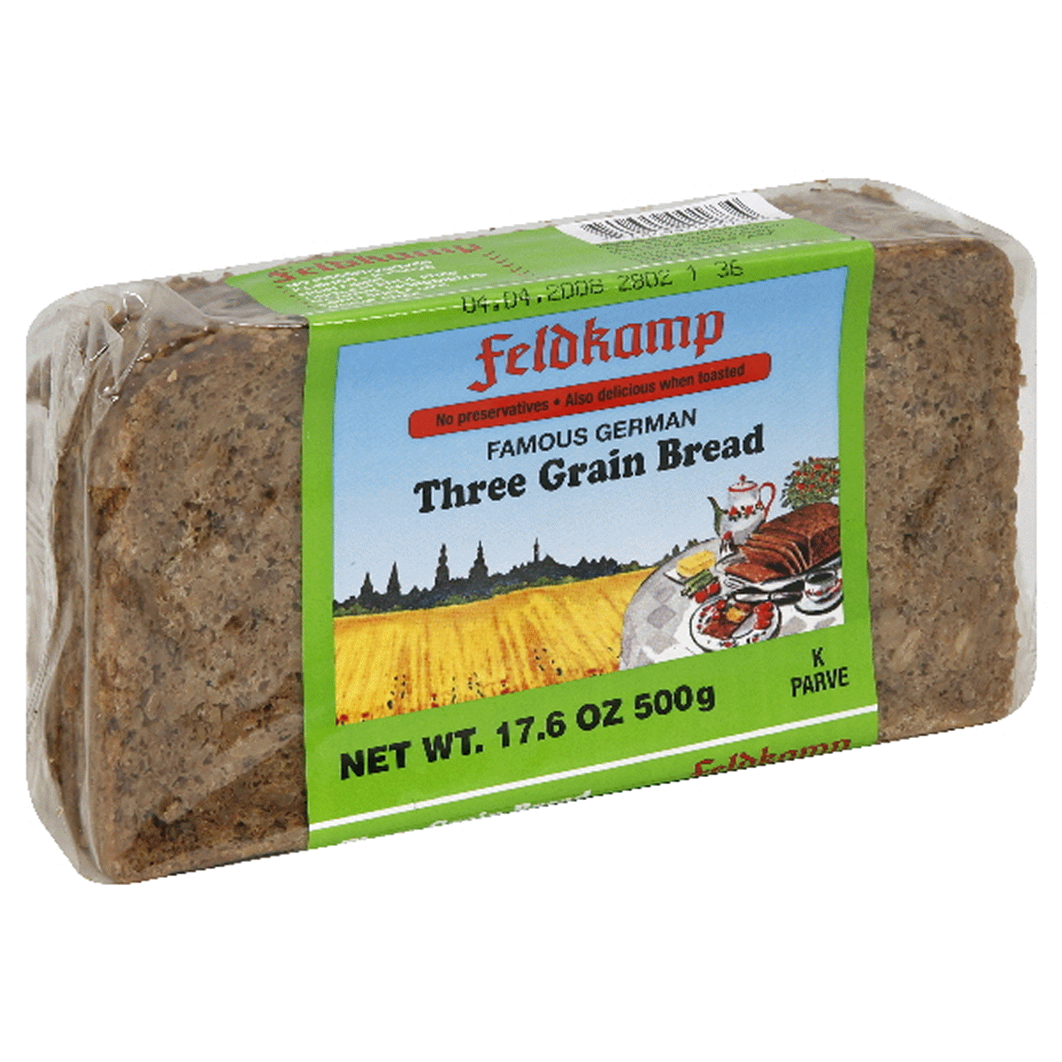 slide 1 of 1, Delba Feldkamp Three-Grain Bread, 16.75 oz