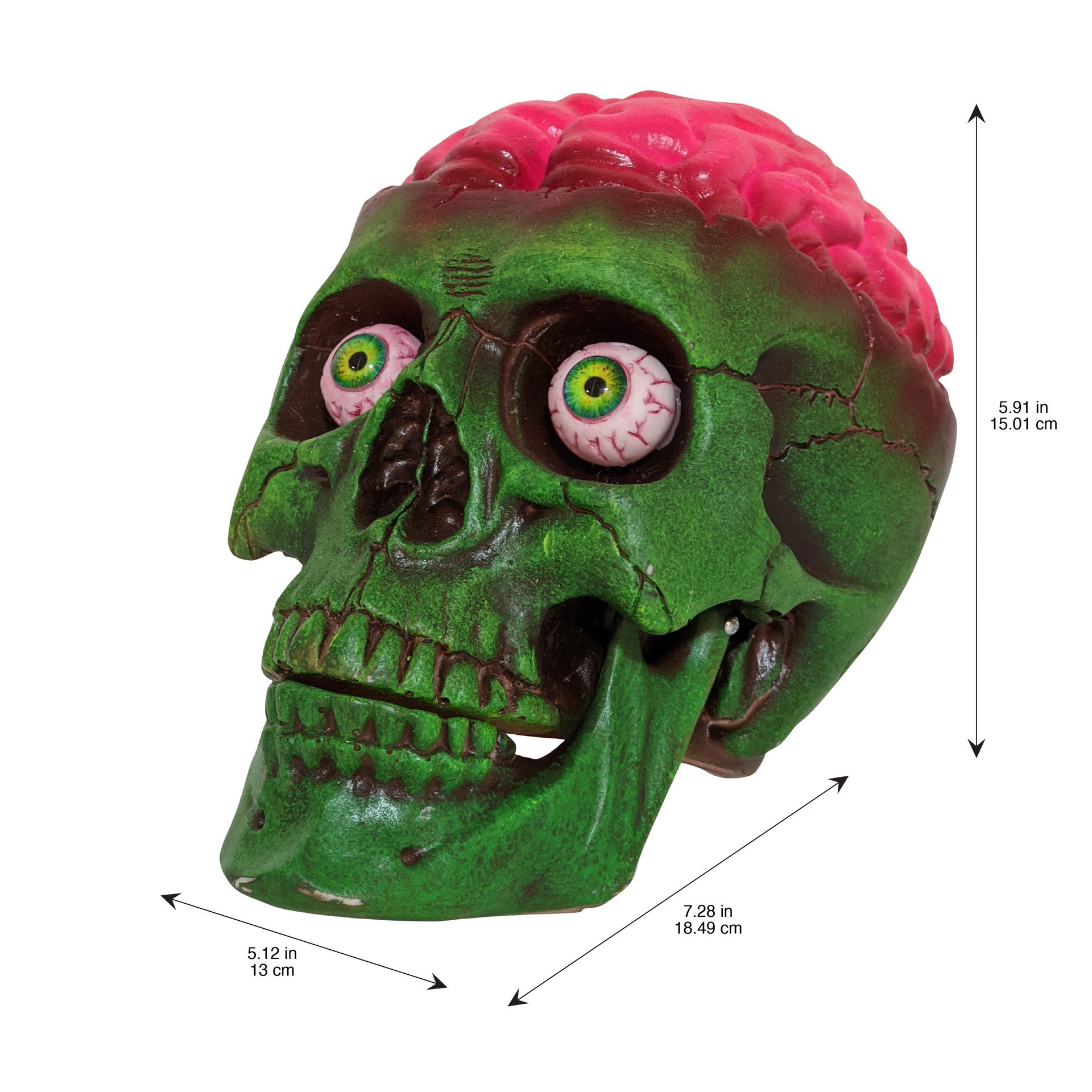 slide 2 of 3, 6" Green Skull Decor By Ashland, 6 in