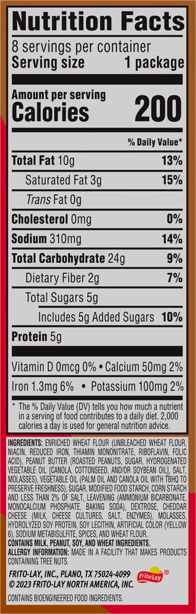 slide 10 of 14, Munchies Sandwich Crackers Real Peanut Butter Baked Cheese 1.42 Oz 8 Count, 8 ct