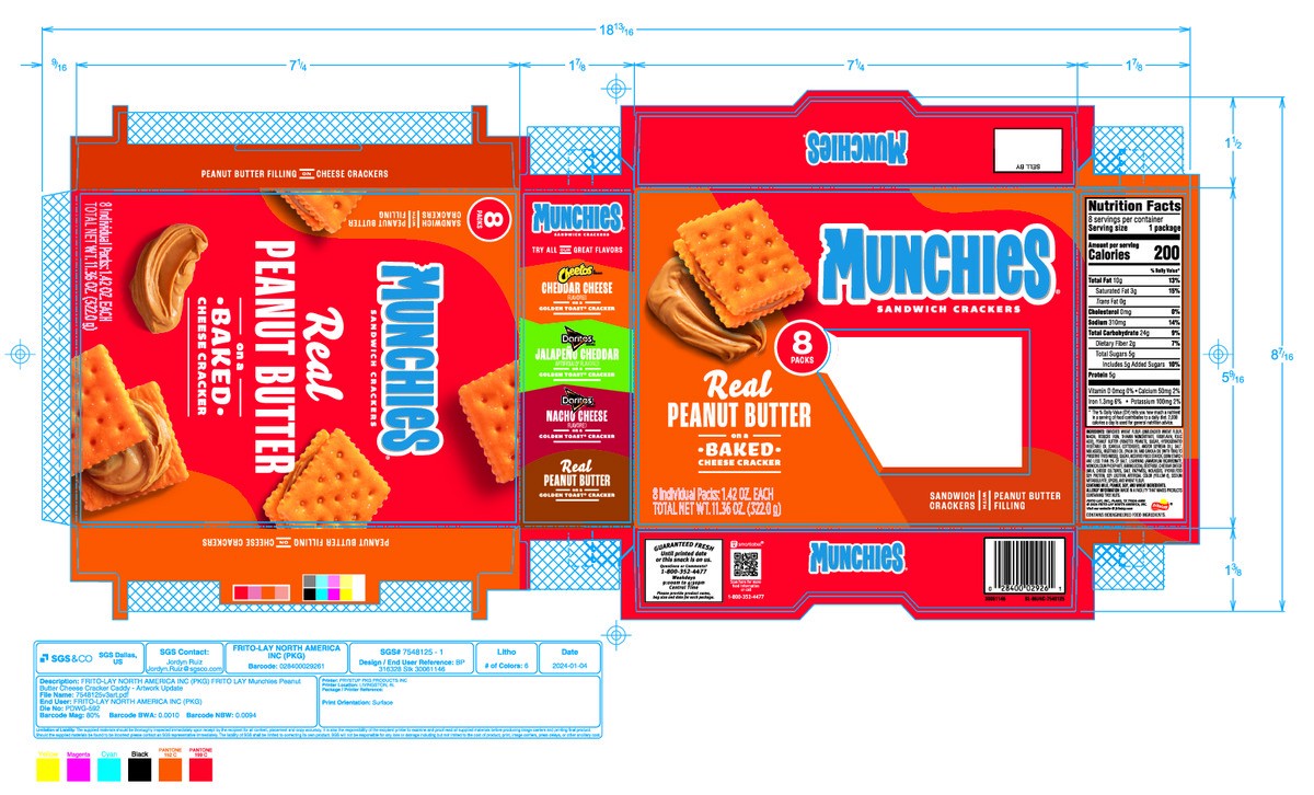 slide 7 of 14, Munchies Sandwich Crackers Real Peanut Butter Baked Cheese 1.42 Oz 8 Count, 8 ct