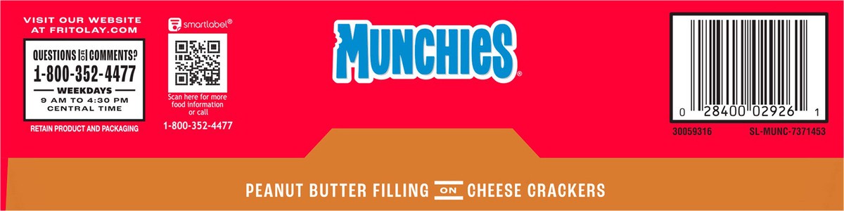 slide 14 of 14, Munchies Sandwich Crackers Real Peanut Butter Baked Cheese 1.42 Oz 8 Count, 8 ct