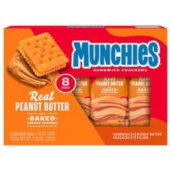 Munchies Sandwich Crackers Real Peanut Butter Baked Cheese 1.42 Oz, 8 Count