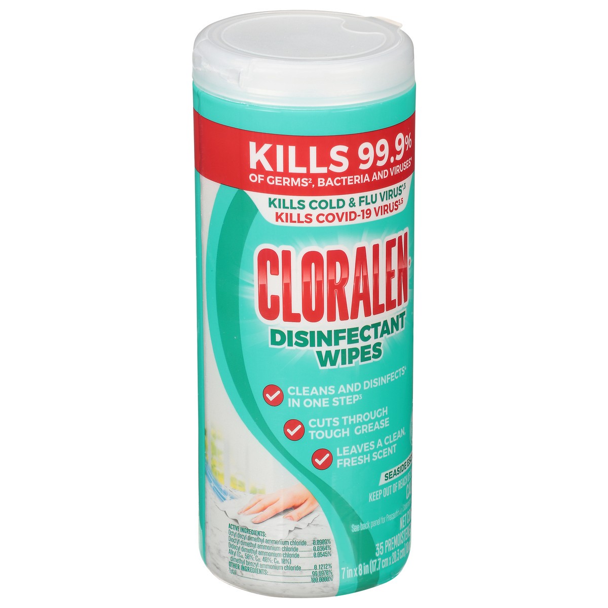 slide 8 of 9, Cloralen Disin Wipes Seasde, 35 ct