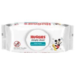 Huggies Simply Clean Fresh Scent Baby Wipes, 1 Flip-Top Pack (64 Wipes Total)