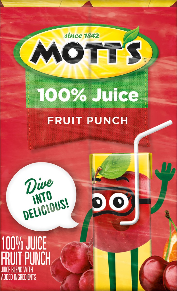 slide 5 of 7, Mott's 100% Fruit Punch Juice, 6.75 fl oz boxes, 8 pack, 8 ct; 6.75 fl oz