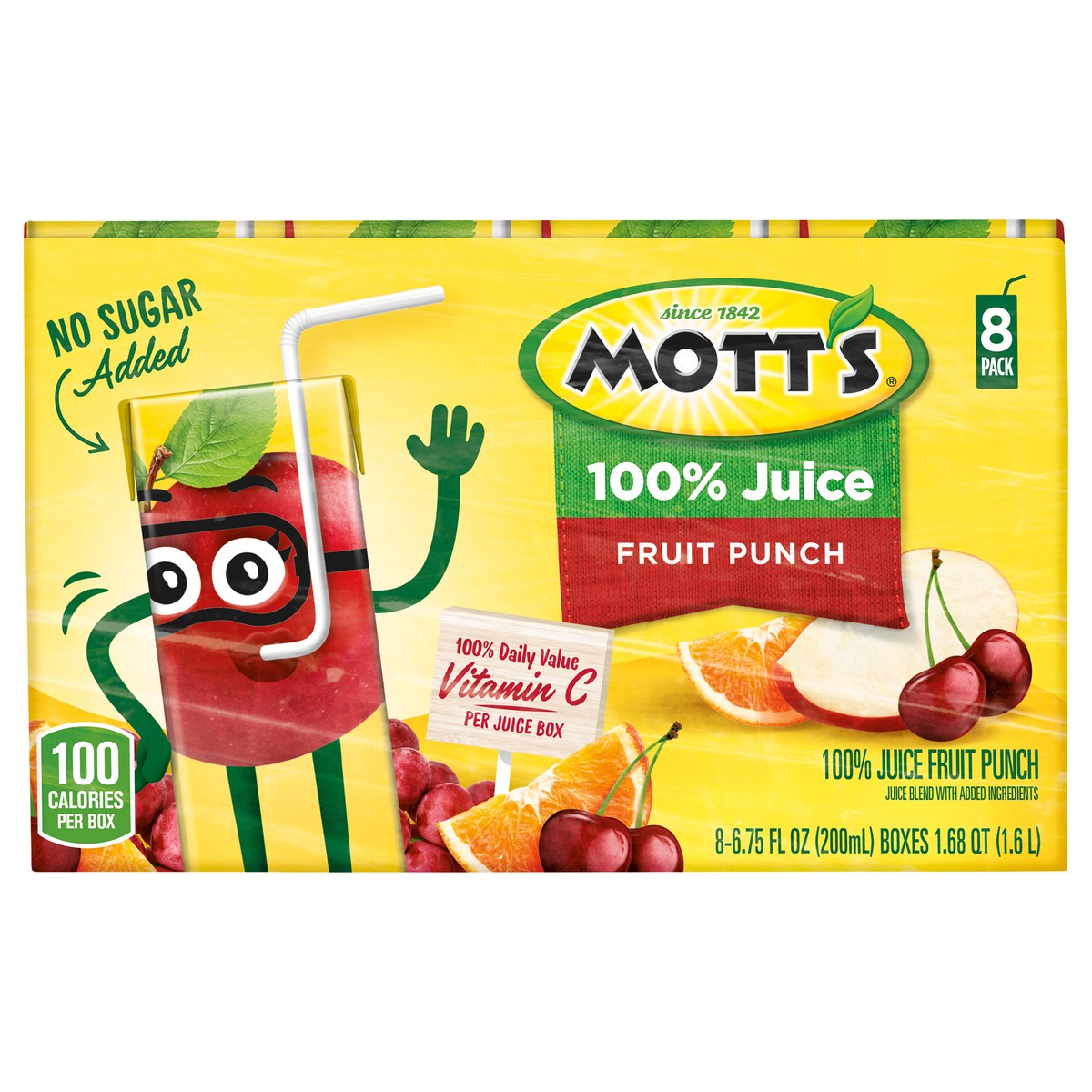 slide 1 of 7, Mott's 100% Fruit Punch Juice, 6.75 fl oz boxes, 8 pack, 8 ct; 6.75 fl oz