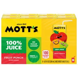 Mott's 100% Fruit Punch Juice- 8 ct