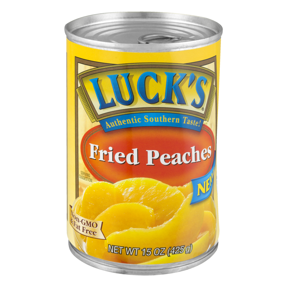 slide 1 of 1, Luck's Fried Peaches, 15 oz