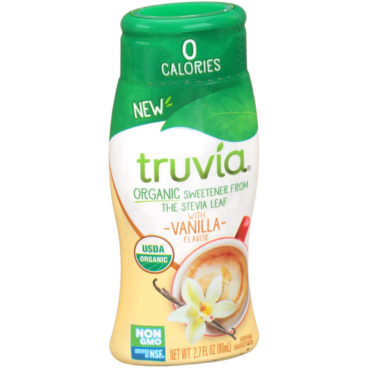 slide 5 of 5, Truvia Organic Liquid Stevia Sweetener, 2.7 fluid ounce bottle, Vanilla flavor, 2.7 fl oz