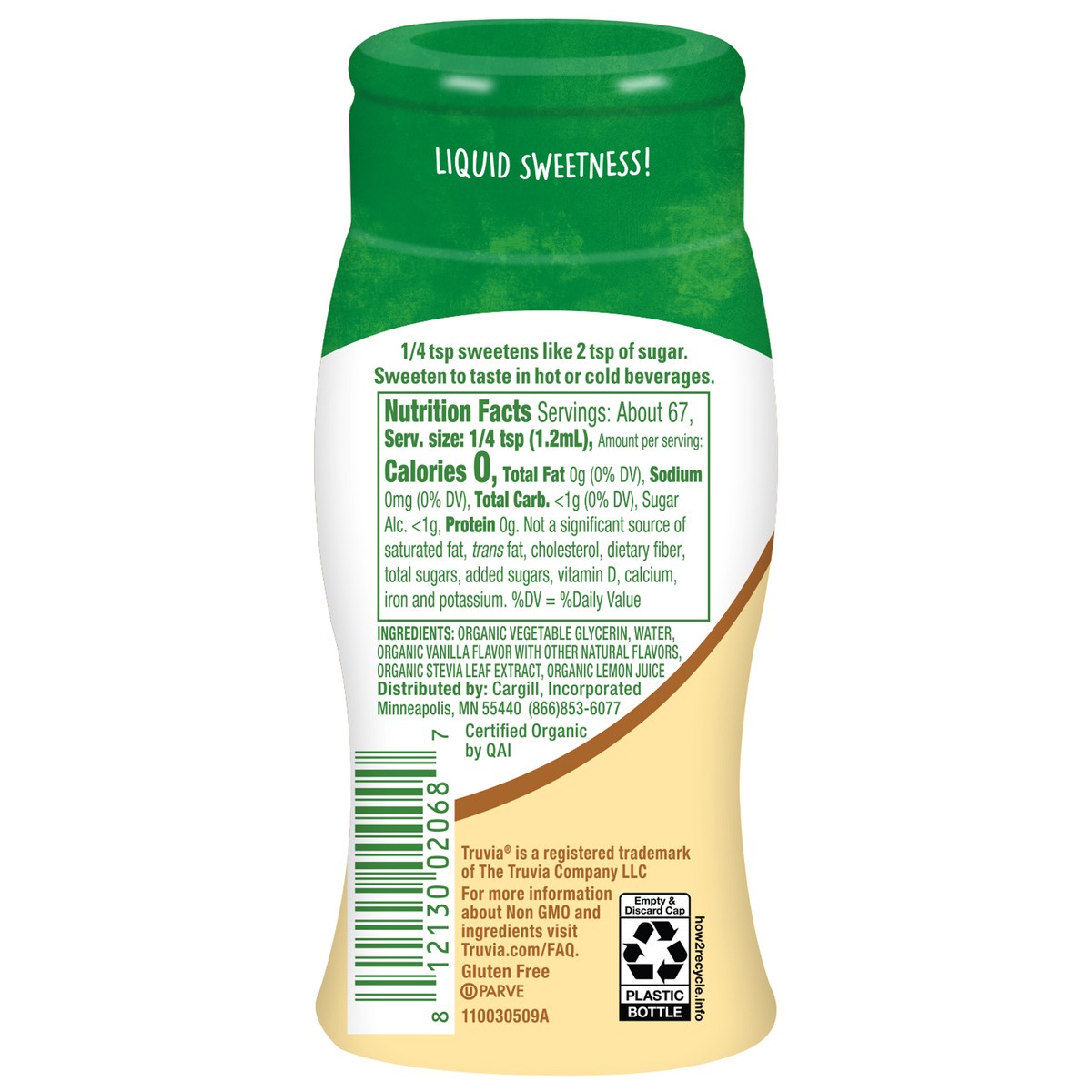 slide 2 of 5, Truvia Organic Liquid Stevia Sweetener, 2.7 fluid ounce bottle, Vanilla flavor, 2.7 fl oz