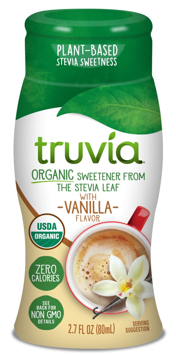 slide 1 of 5, Truvia Organic Liquid Stevia Sweetener, 2.7 fluid ounce bottle, Vanilla flavor, 2.7 fl oz