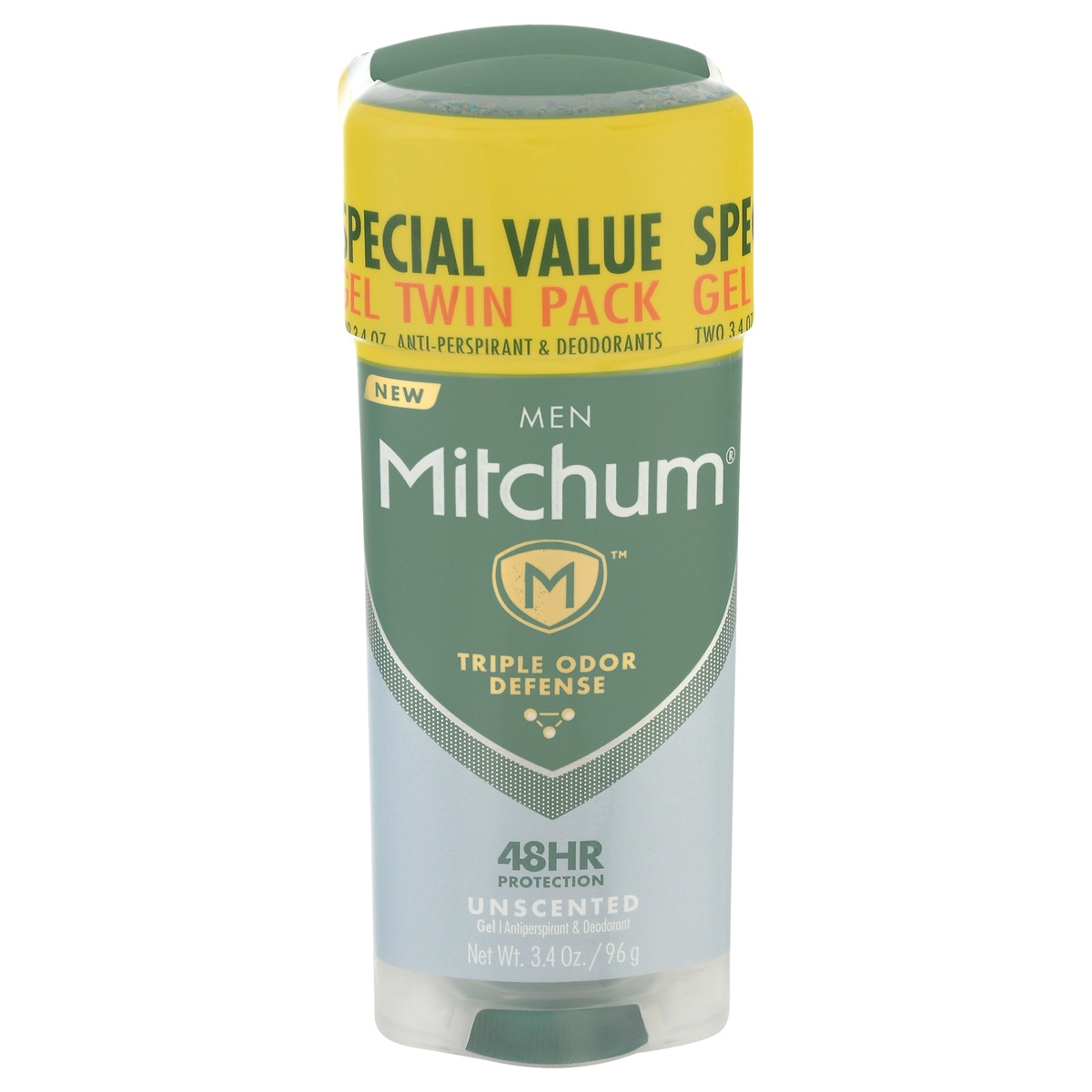 slide 1 of 1, Mitchum Unscented Gel Antiperspirant & Deodorant, 2 ct; 3.4 oz