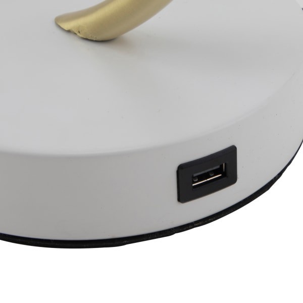 slide 3 of 8, Realspace Belsi Executive Shaded Desk Lamp With Usb-Charging Port, 19""H, White, 1 ct