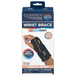 Copper Fit Rapid Relief+ Hot/Cold Gel Packs Unisex Wrist Brace One Size 1 ea