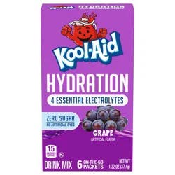 Kool-Aid Hydration Electrolyte Powder Drink Mix, 6 Otg Packets
