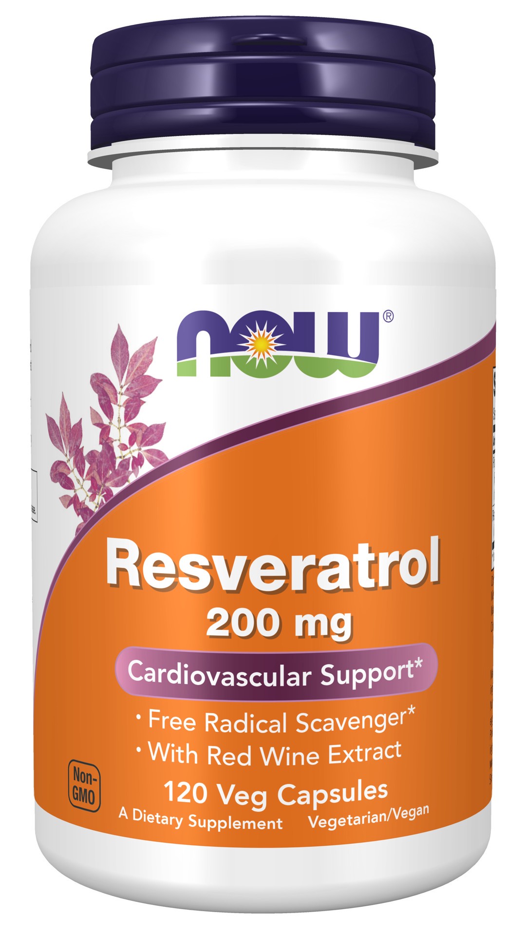slide 1 of 4, NOW Supplements Resveratrol 200 mg - 120 Veg Capsules, 120 ct