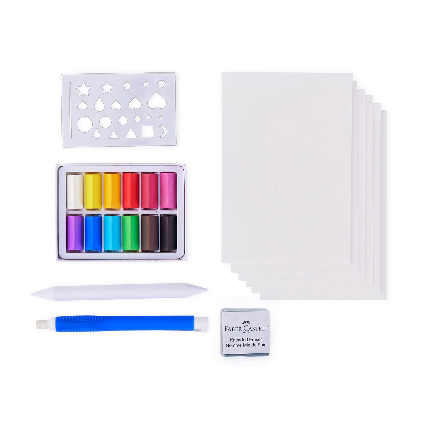 slide 3 of 3, Faber-Castell Faber Castell Soft Pastel Art Set, 12 pastel colors