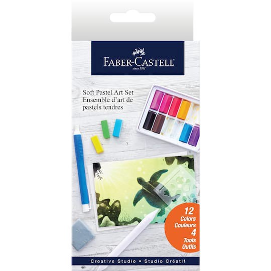 slide 1 of 3, Faber-Castell Faber Castell Soft Pastel Art Set, 12 pastel colors