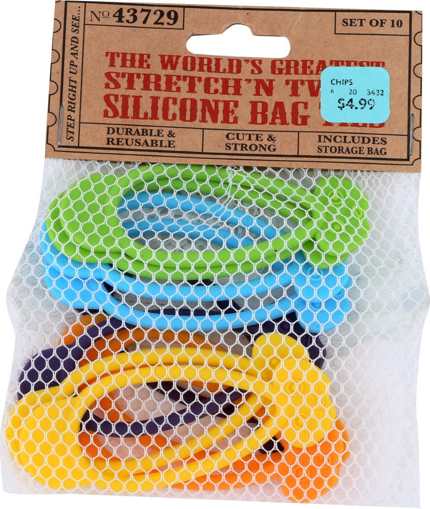 slide 1 of 1, Harold Import Co. Bag Ties Stretch Twist Silicone, 10 ct