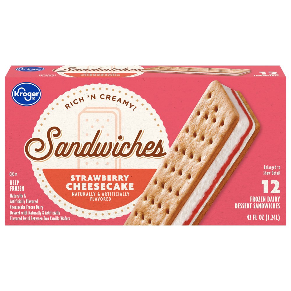 slide 2 of 3, Kroger Strawberry Cheesecake Snowboard Sandwiches, 12 ct
