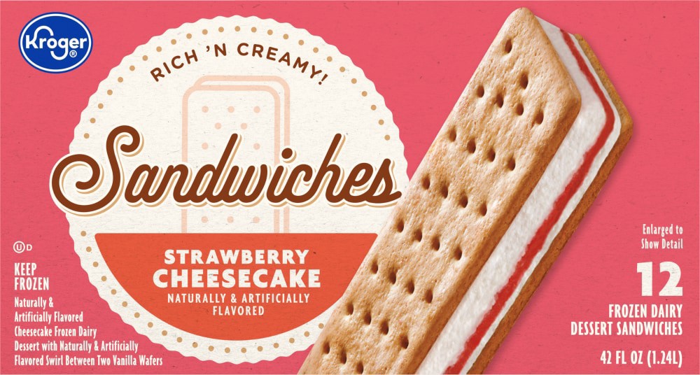 slide 3 of 3, Kroger Strawberry Cheesecake Snowboard Sandwiches, 12 ct