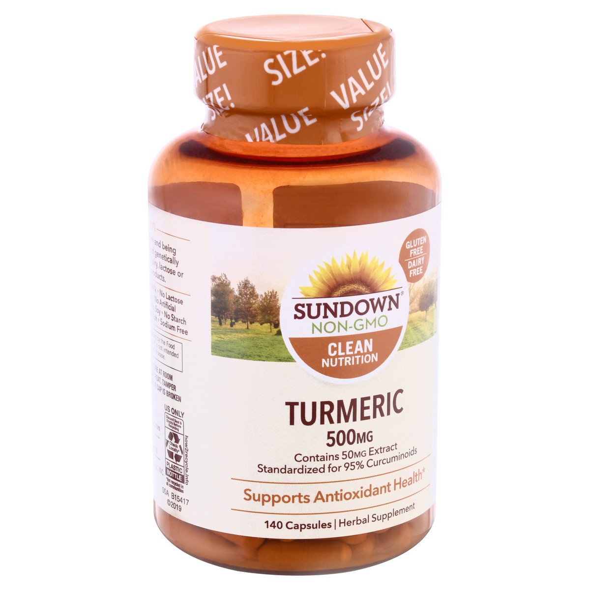 slide 4 of 12, Sundown Non-GMO Capsules 500 mg Turmeric 140 ea, 140 ct