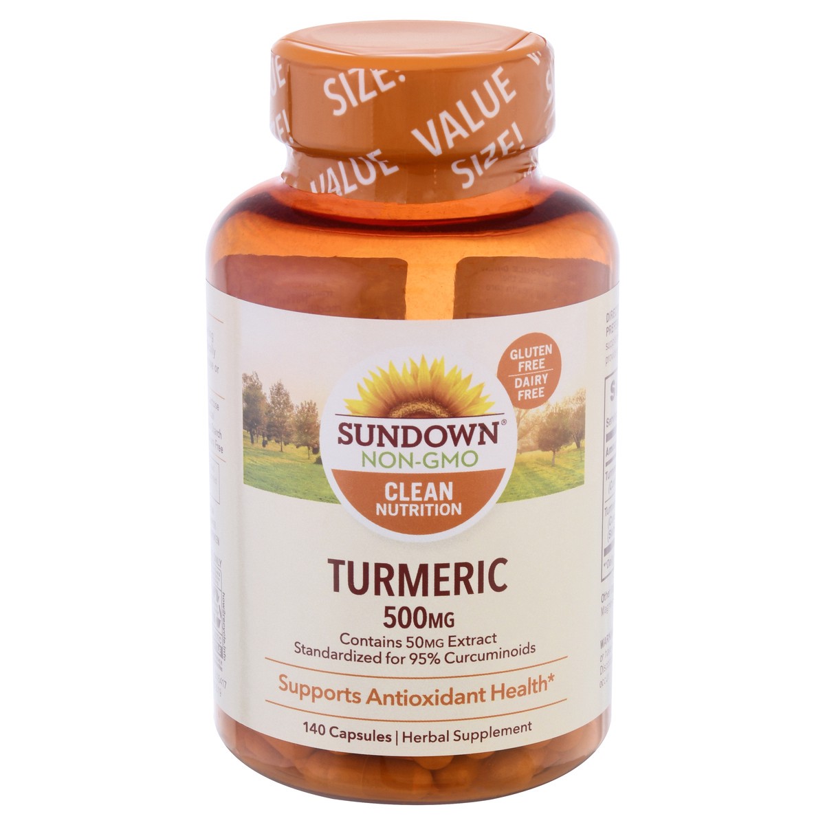 slide 1 of 12, Sundown Non-GMO Capsules 500 mg Turmeric 140 ea, 140 ct