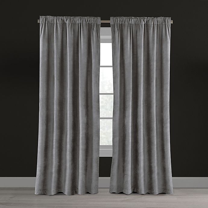 slide 1 of 1, Chic Home Velvet Plush Nest Rod Pocket/Back Tab Lined Window Curtain Panel - Mushroom, 84 in