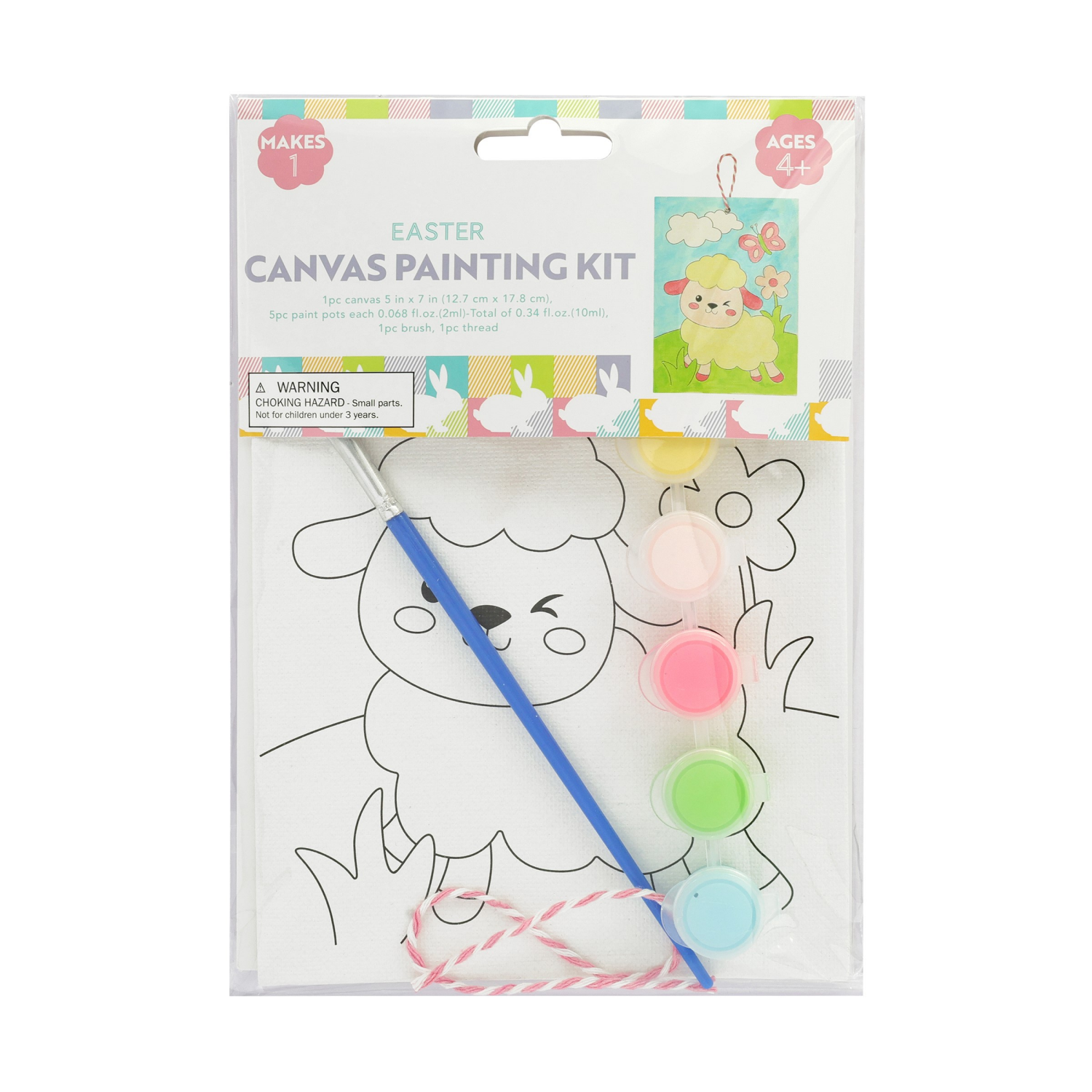 slide 1 of 2, Meijer Corporate Seasonal Easter Lamb Mini Canvas Painting Kit, 7 in, 1 ct, 1 ct