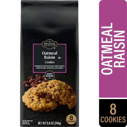 slide 1 of 1, Private Selection® Soft Baked Oatmeal Raisin Cookies, 8 ct; 8.6 oz