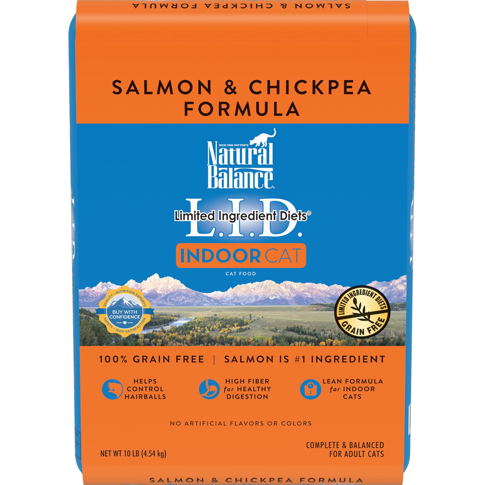 slide 1 of 5, Natural Balance Limited Ingredient Diets Dry Cat Food for Indoor Cats, Salmon & Chickpea Formula, 10-Pound, 10 lb