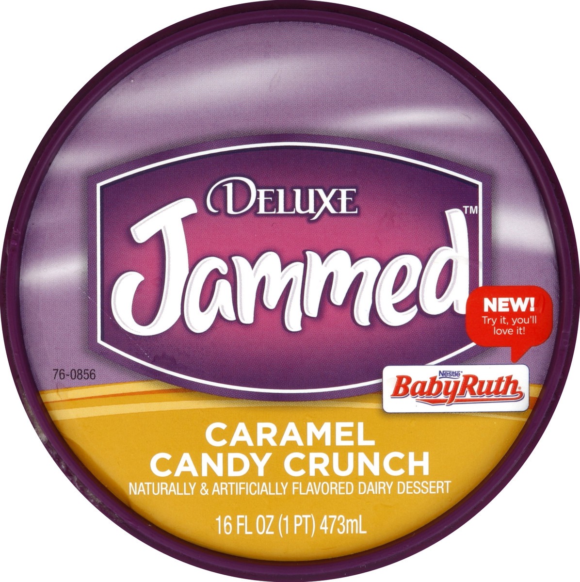 slide 5 of 6, Kroger Deluxe Jammed Caramel Candy Crunch Ice Cream, 16 fl oz