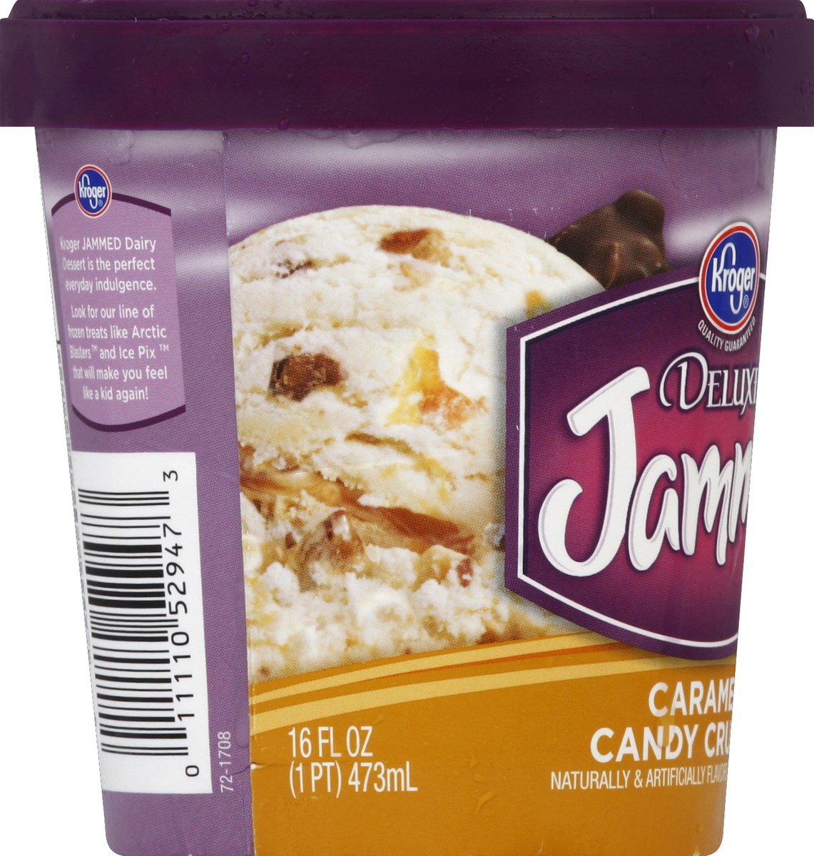 slide 2 of 6, Kroger Deluxe Jammed Caramel Candy Crunch Ice Cream, 16 fl oz