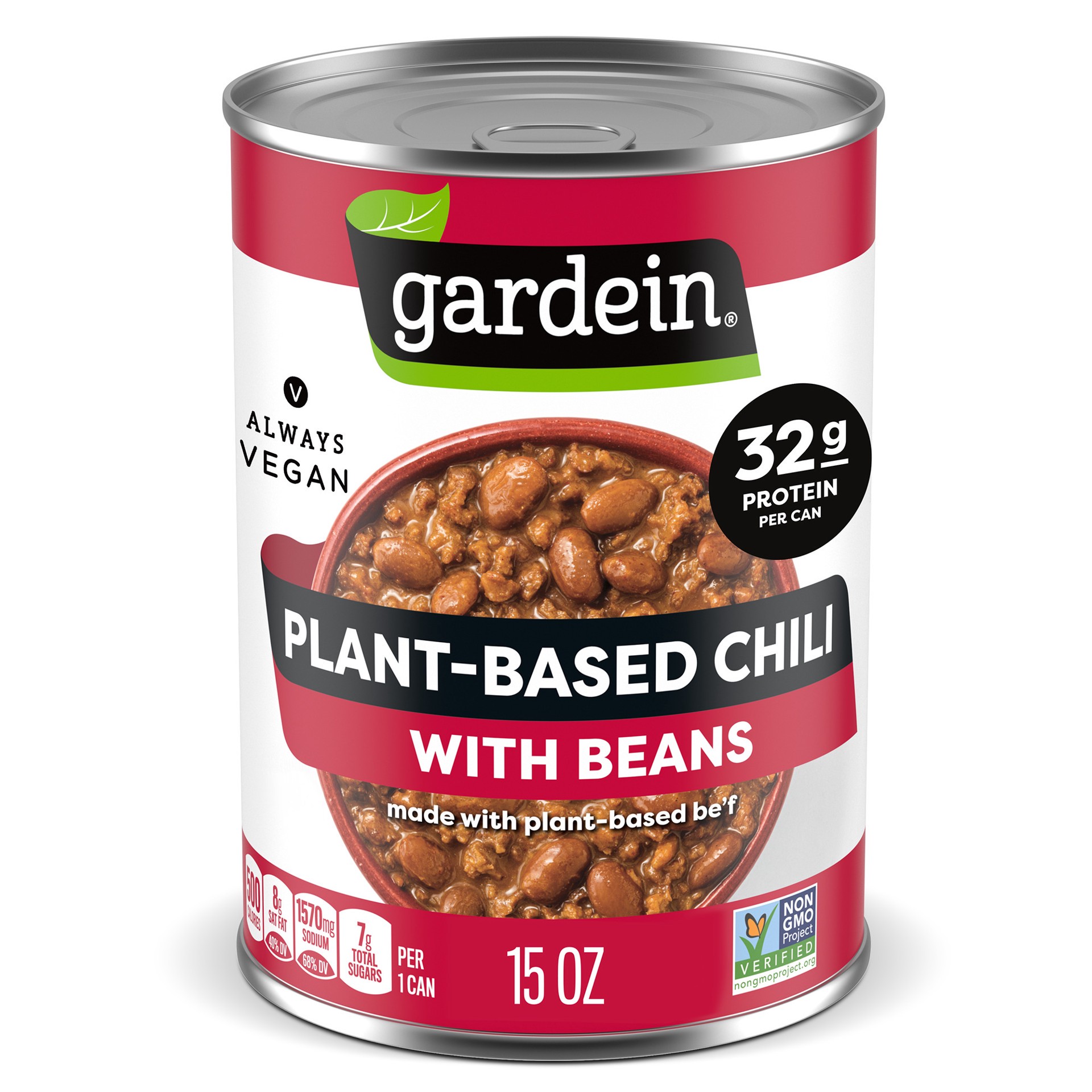slide 1 of 5, Gardein Plant-Based Chili With Beans, Vegan, 15 oz