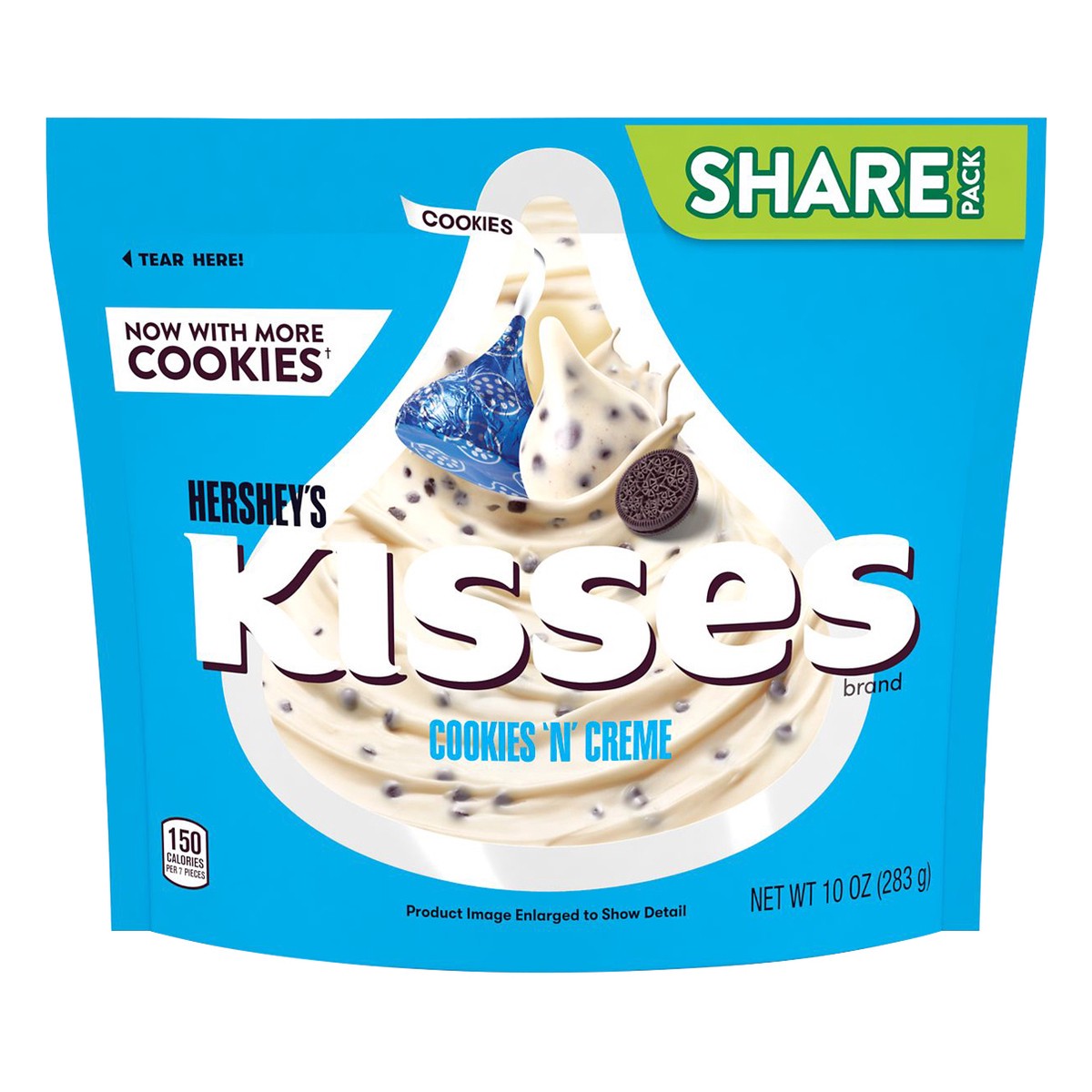 slide 1 of 4, Hershey's Kisses Cookies N Creme Share Size, 10 oz
