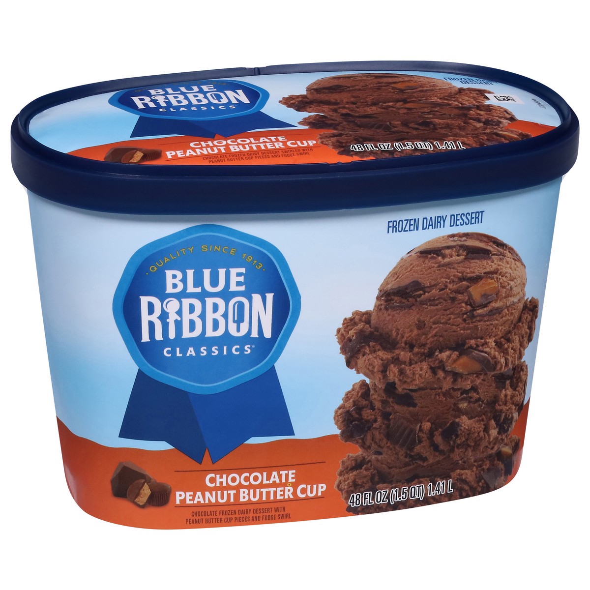 slide 5 of 14, Blue Ribbon Classics Chocolate Peanut Butter Frozen Dessert, 48 fl oz, 48 fl oz