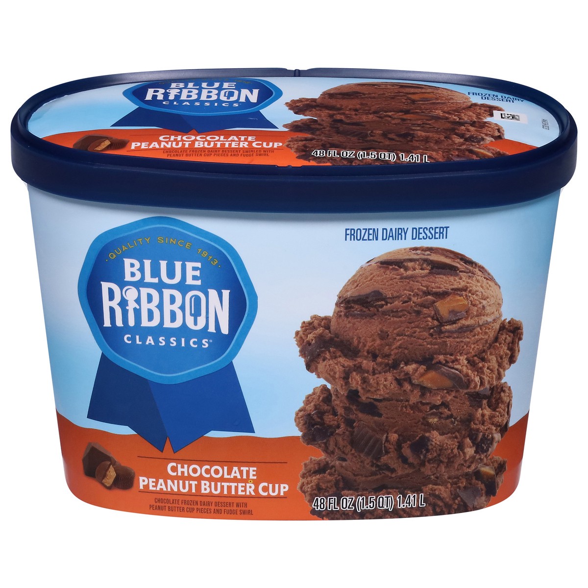 slide 13 of 14, Blue Ribbon Classics Chocolate Peanut Butter Frozen Dessert, 48 fl oz, 48 fl oz