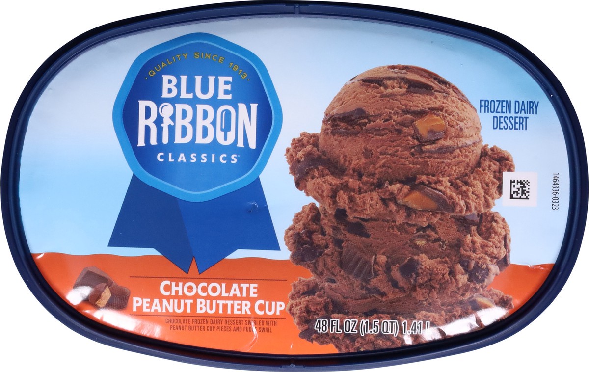slide 9 of 14, Blue Ribbon Classics Chocolate Peanut Butter Frozen Dessert, 48 fl oz, 48 fl oz