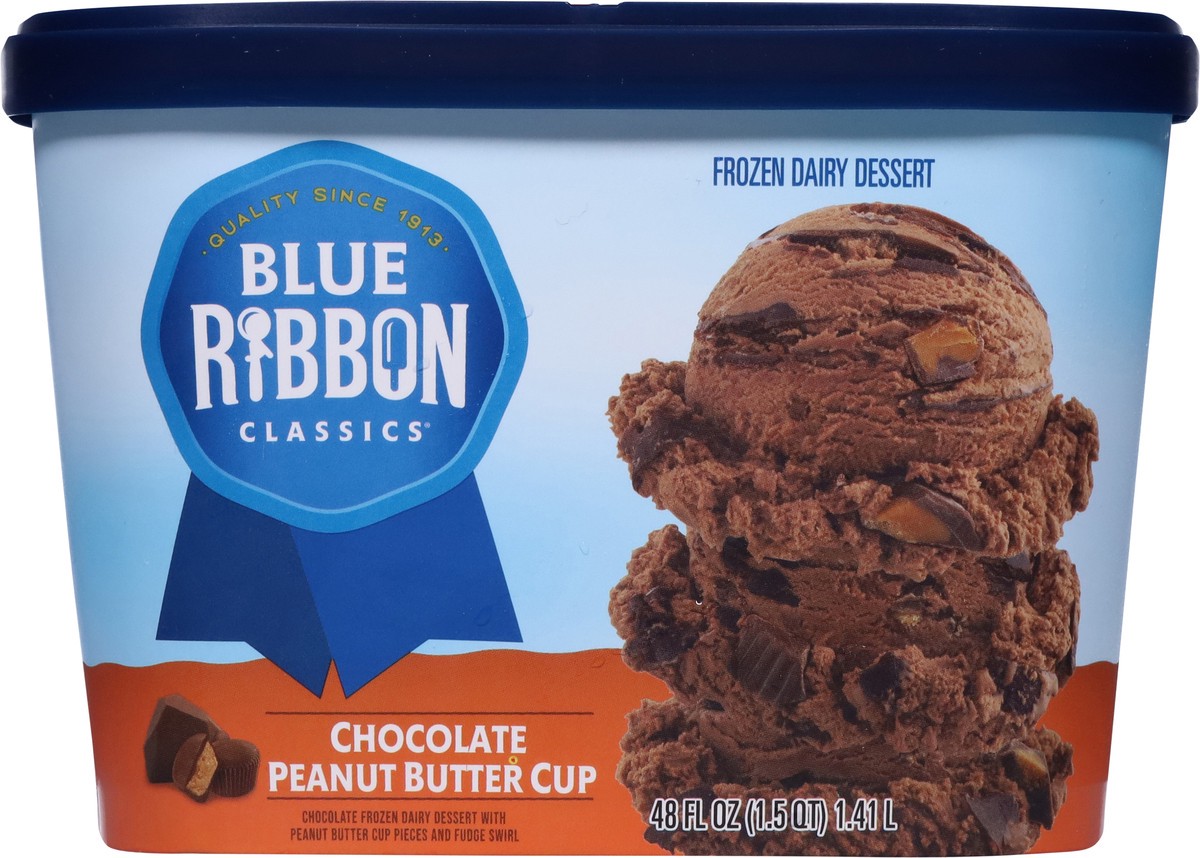 slide 7 of 14, Blue Ribbon Classics Chocolate Peanut Butter Frozen Dessert, 48 fl oz, 48 fl oz