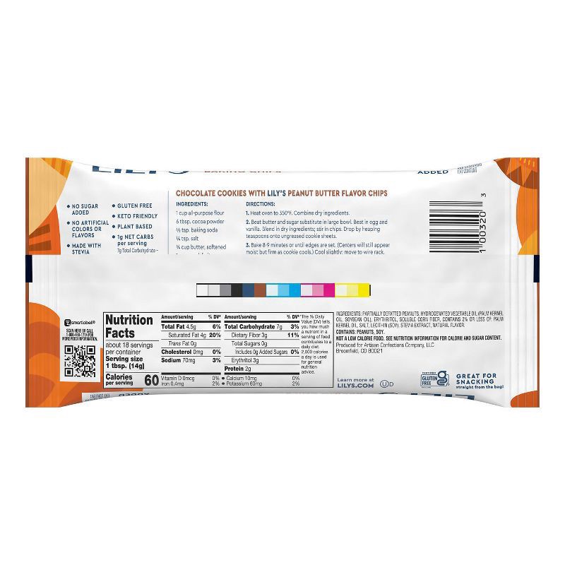 slide 2 of 3, Lily's Peanut Butter Flavored No Sugar Added, Baking Chips Bag, 9 oz, 9 oz