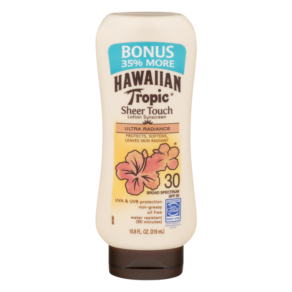 slide 1 of 1, Hawaiian Tropic Sheer Touch Ultra Radiance Broad Spectrum Spf 30 Lotion Sunscreen, 10.8 fl oz