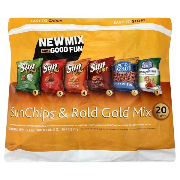 slide 1 of 1, Frito-Lay 2 Go SunChips & Rold Gold Mix Snacks 20-1 oz. Bags, 20 oz
