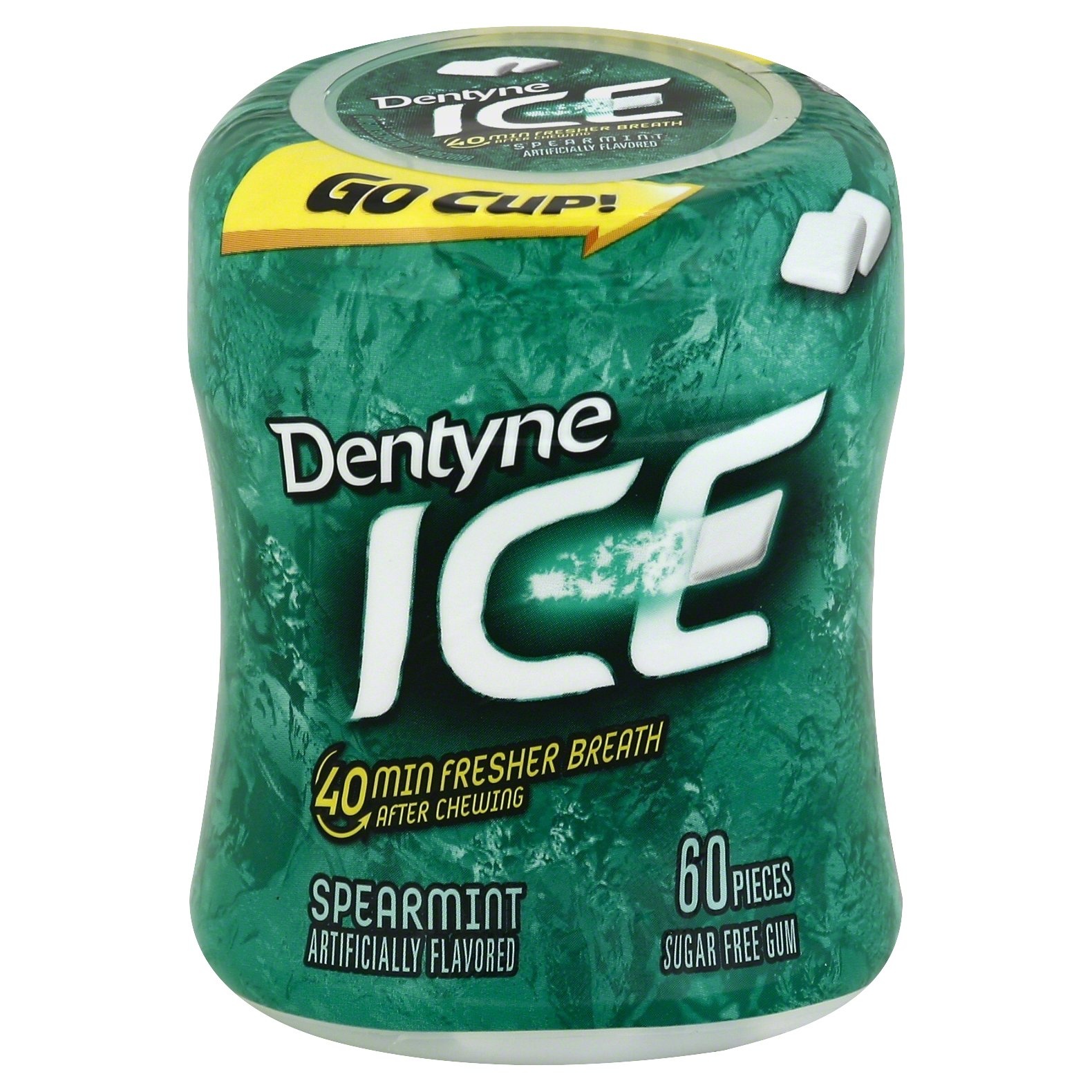 slide 1 of 9, Dentyne Ice Go Cup! Sugar-Free Spearmint Gum, 60 ct